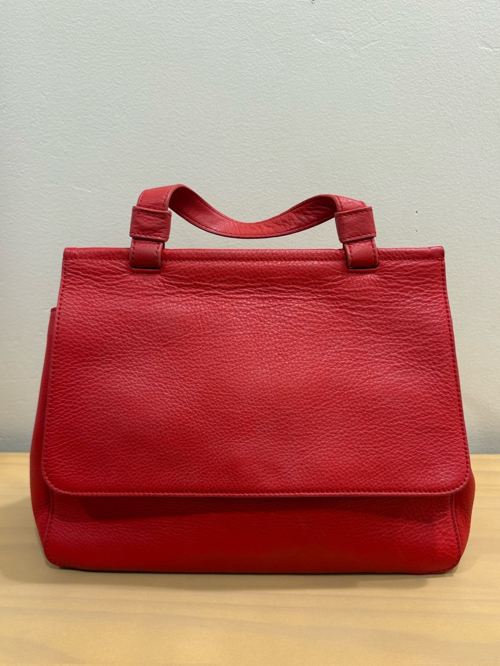 Brooks Brothers Red Fleece Red Leather Satchel Handbag
